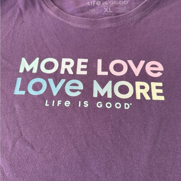 Life is Good Women Short Sleeve Crusher Tee More Love More Purple XL E39 - Picture 3 of 7
